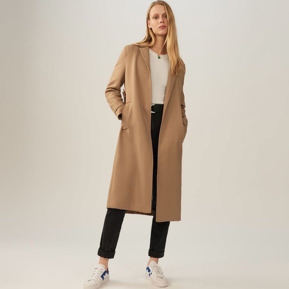 manteau long camel maje